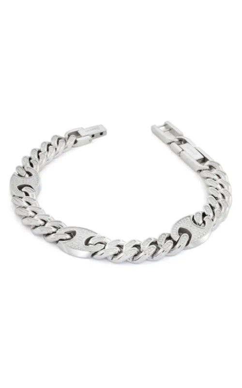 10mm Stainless Steel CZ Gucci Bracelet | Italgem Steel Bracelet