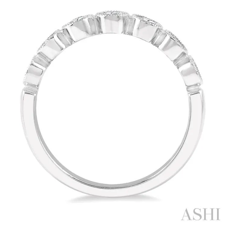 1/2 ctw Jointed Discs Rose Cut Diamond Stack Band in 14K White Gold