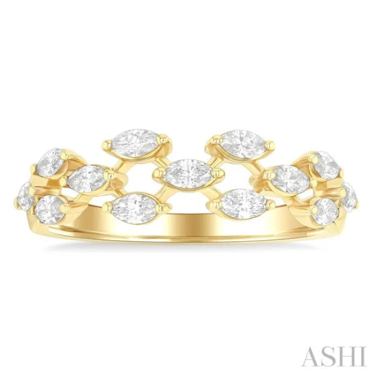 1/2 ctw Scatter Marquise Cut Diamond Fashion Band in 14K Yellow Gold