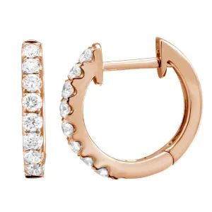 14k Gold Diamond Huggy Earrings