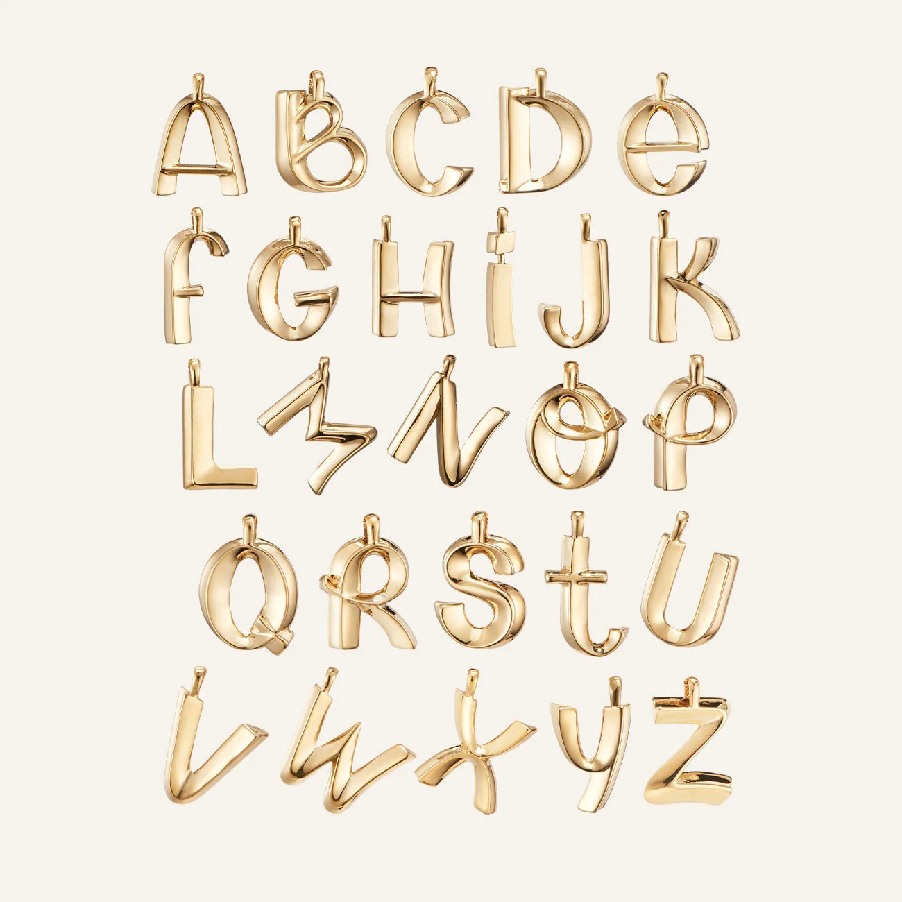 14k Gold Plated Monogram Necklace - K