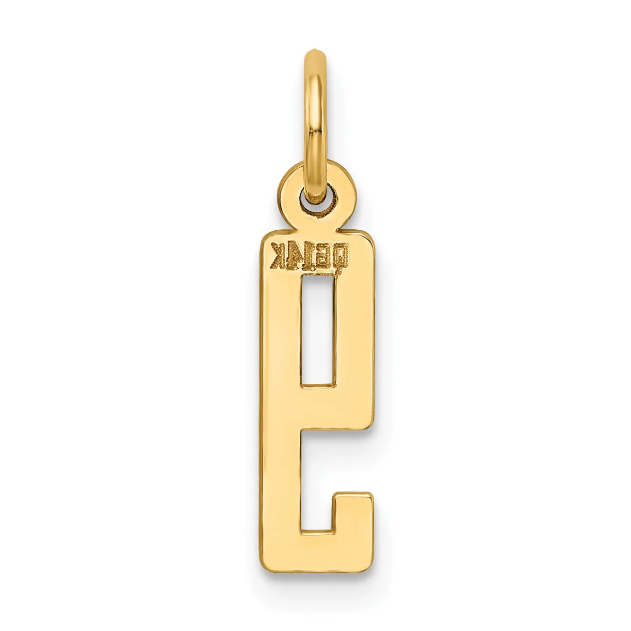 14K Gold Polished Small Number 9 Charm Laser Cut Elegant Design