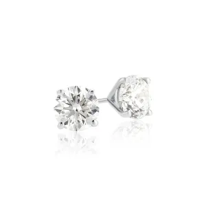 14K White Gold 1.94 CT Round Diamond Martini Stud Earrings