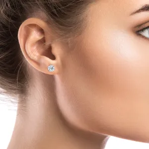 14k White Gold 6-prong Round Brilliant Diamond Stud Earrings (2.09 Ct. T.w., Si1-si2 Clarity, H-i Color)