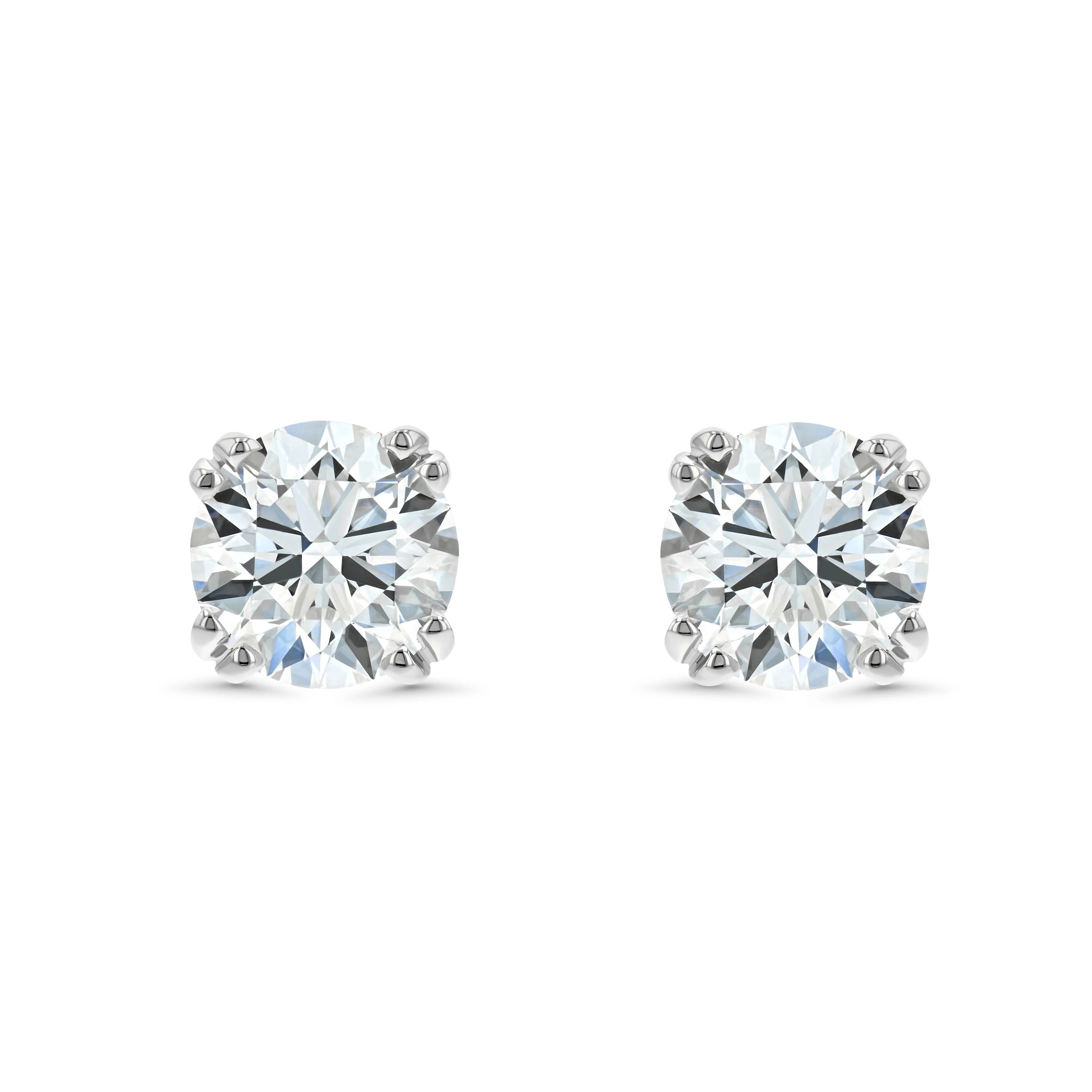 14k White Gold 8-prong Round Brilliant Diamond Stud Earrings (0.75 Ct. T.w., Si1-si2 Clarity, J-k Color)