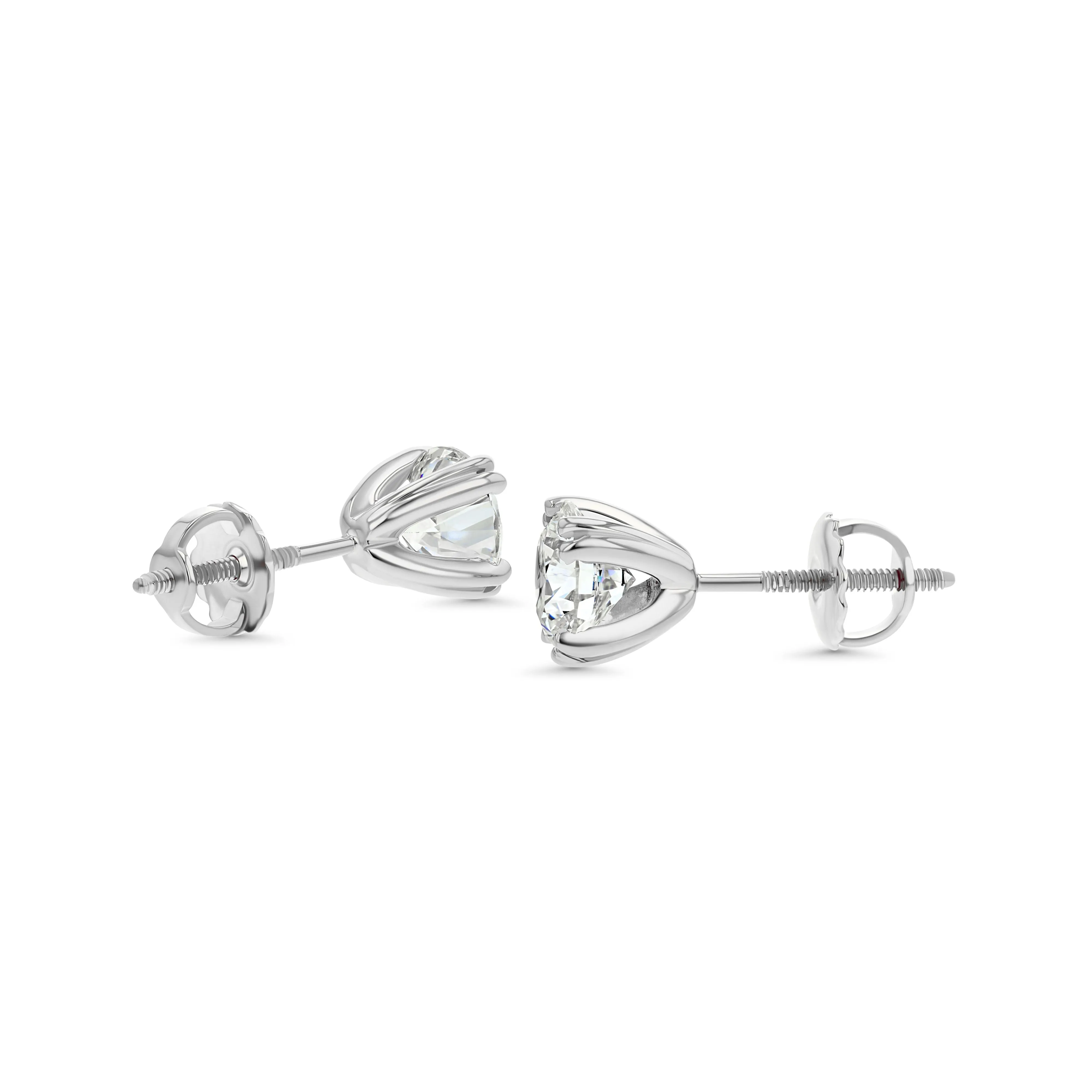 14k White Gold 8-prong Round Brilliant Diamond Stud Earrings (0.75 Ct. T.w., Si1-si2 Clarity, J-k Color)
