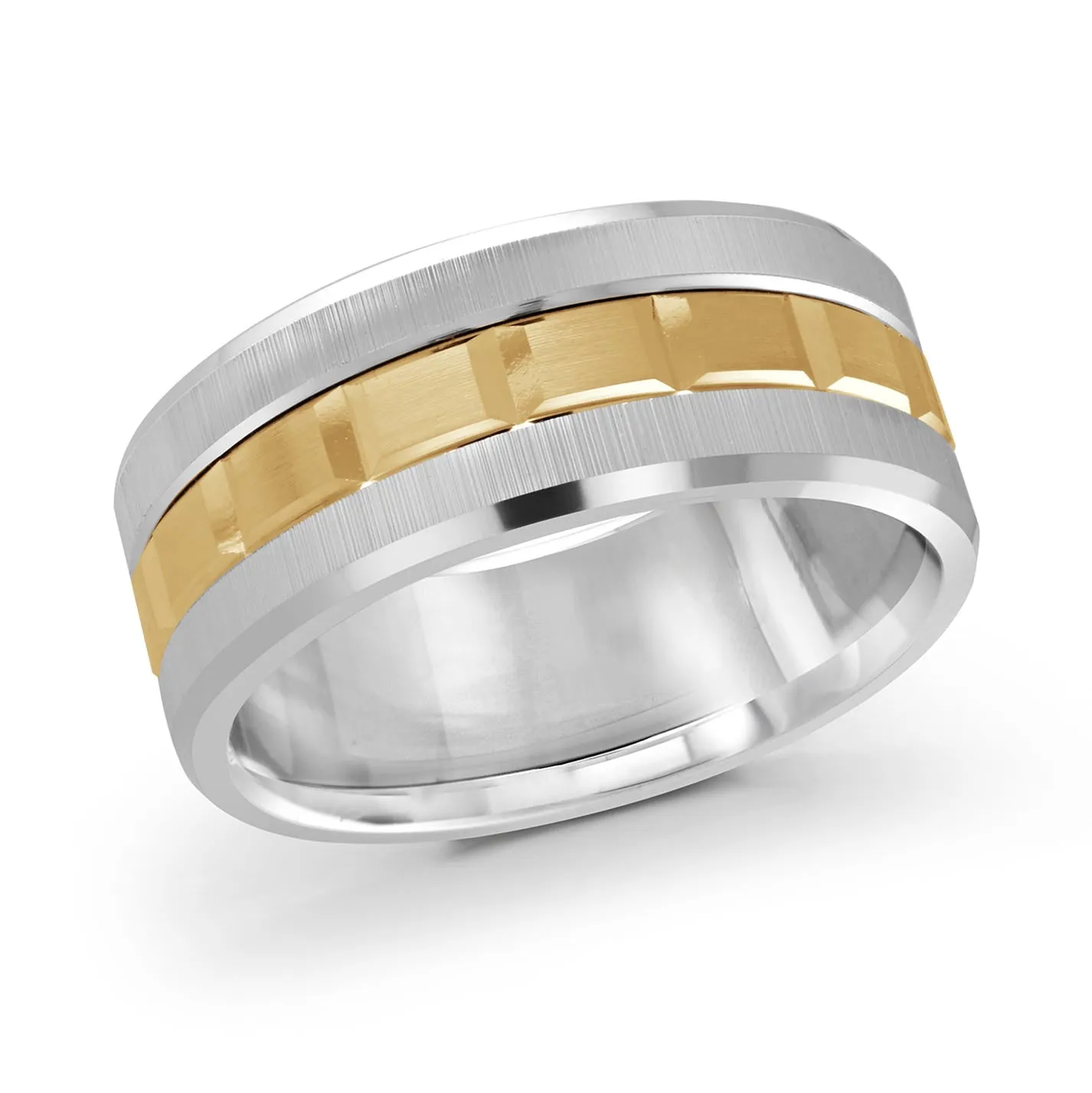 14K White Gold with 14K Yellow Gold Ring from the Executif Collection by Malo - MRD-046-6WY