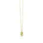 14K Yellow Gold 18” Polished Panther Necklace with Green Enamel and Lobster Clasp
