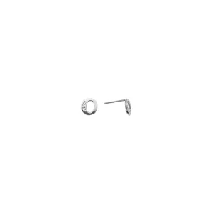 14kt White Gold CZ Initial O Stud Earrings