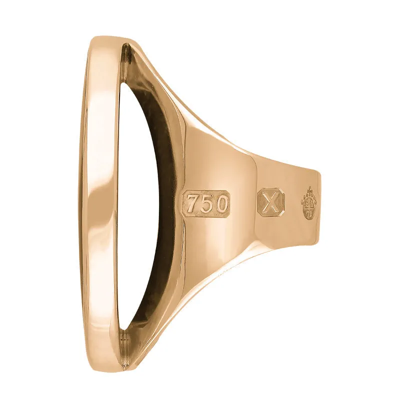 18ct Rose Gold Blue John Queen's Jubilee Hallmark Large Round Ring