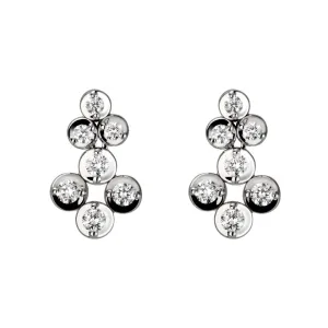 18ct White Gold 0.33ct Diamond Clover Drop Earrings