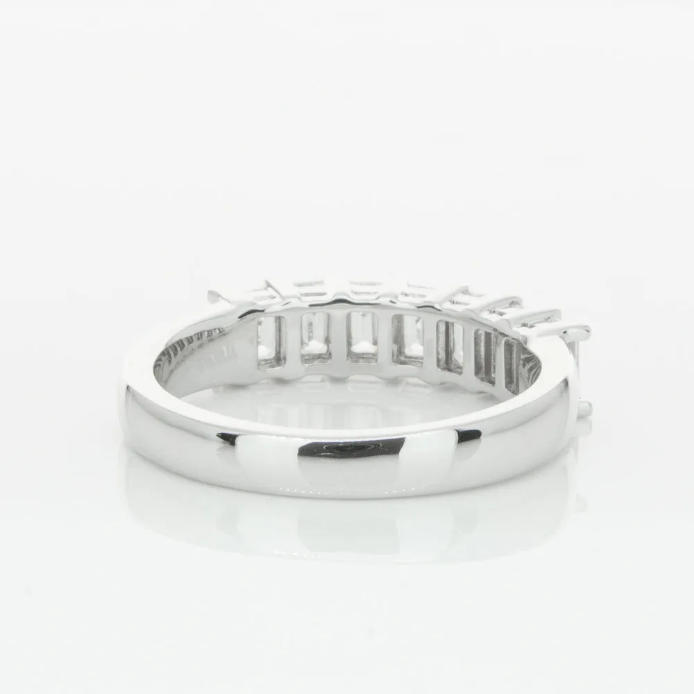 18ct White Gold 1.35ct Emerald Cut Diamond Asra Ring