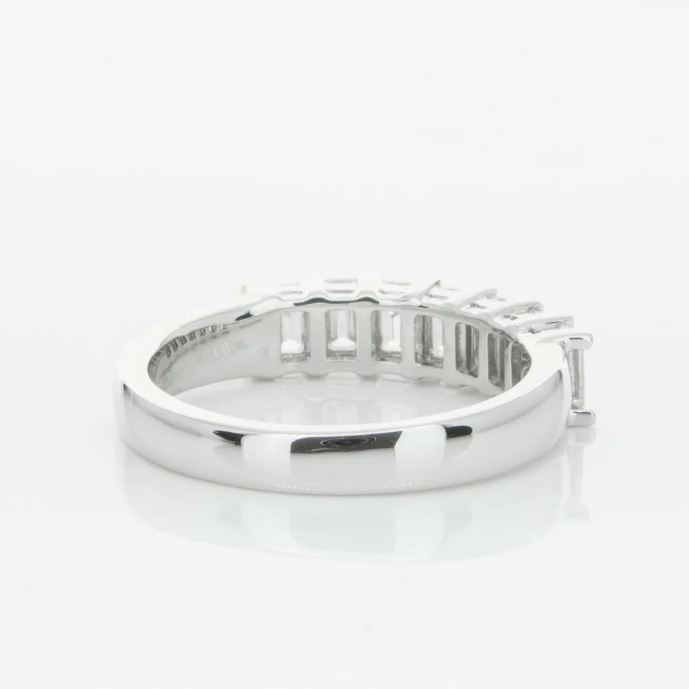 18ct White Gold 1.35ct Emerald Cut Diamond Asra Ring