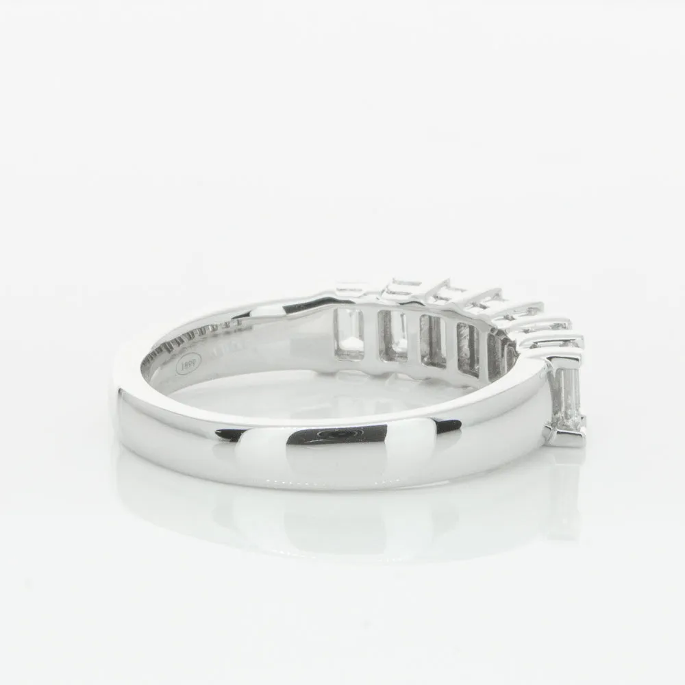 18ct White Gold 1.35ct Emerald Cut Diamond Asra Ring