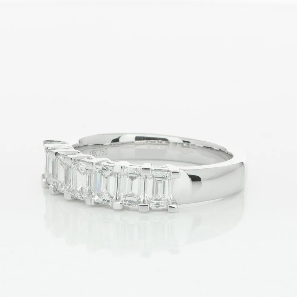 18ct White Gold 1.35ct Emerald Cut Diamond Asra Ring
