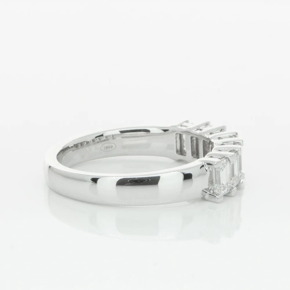 18ct White Gold 1.35ct Emerald Cut Diamond Asra Ring