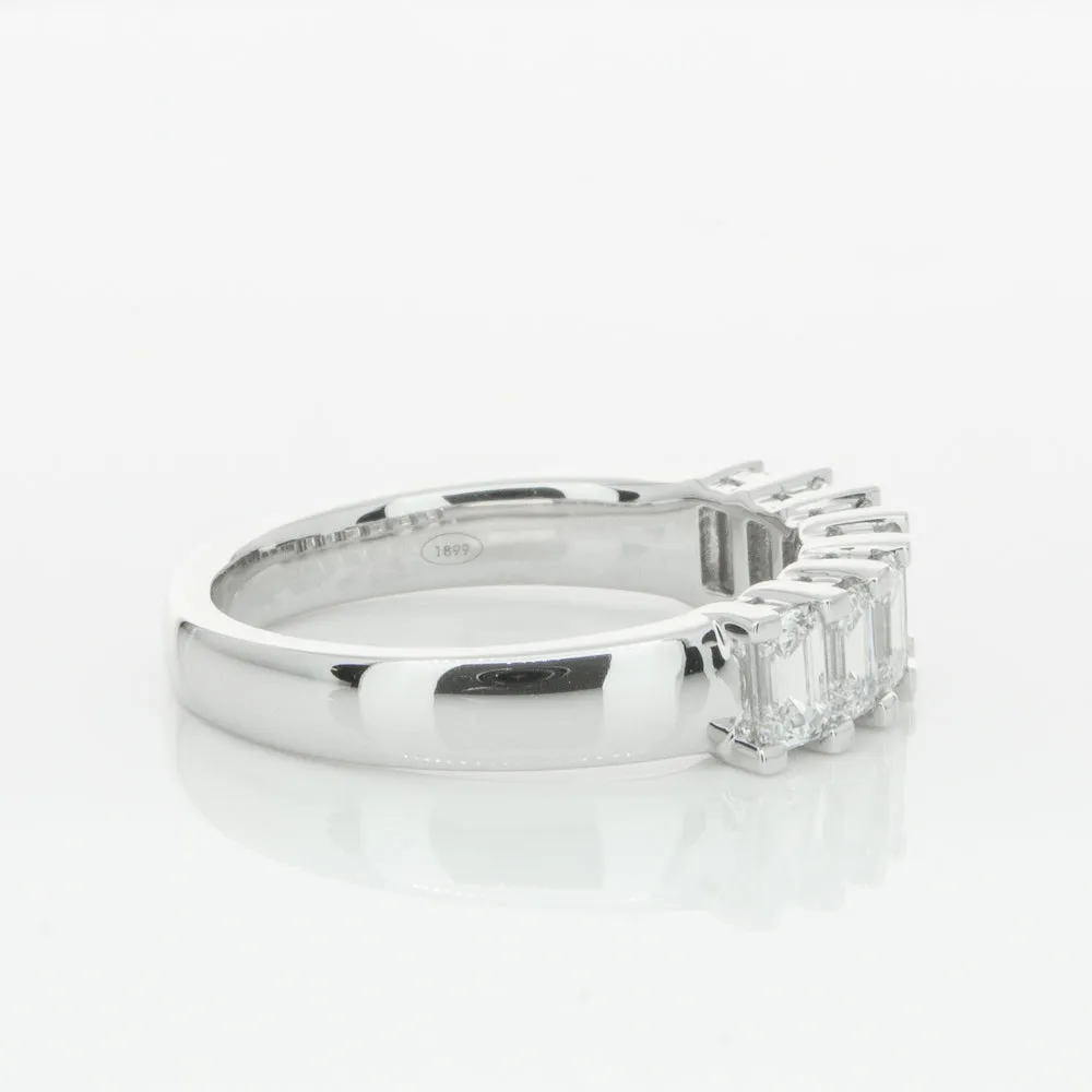 18ct White Gold 1.35ct Emerald Cut Diamond Asra Ring