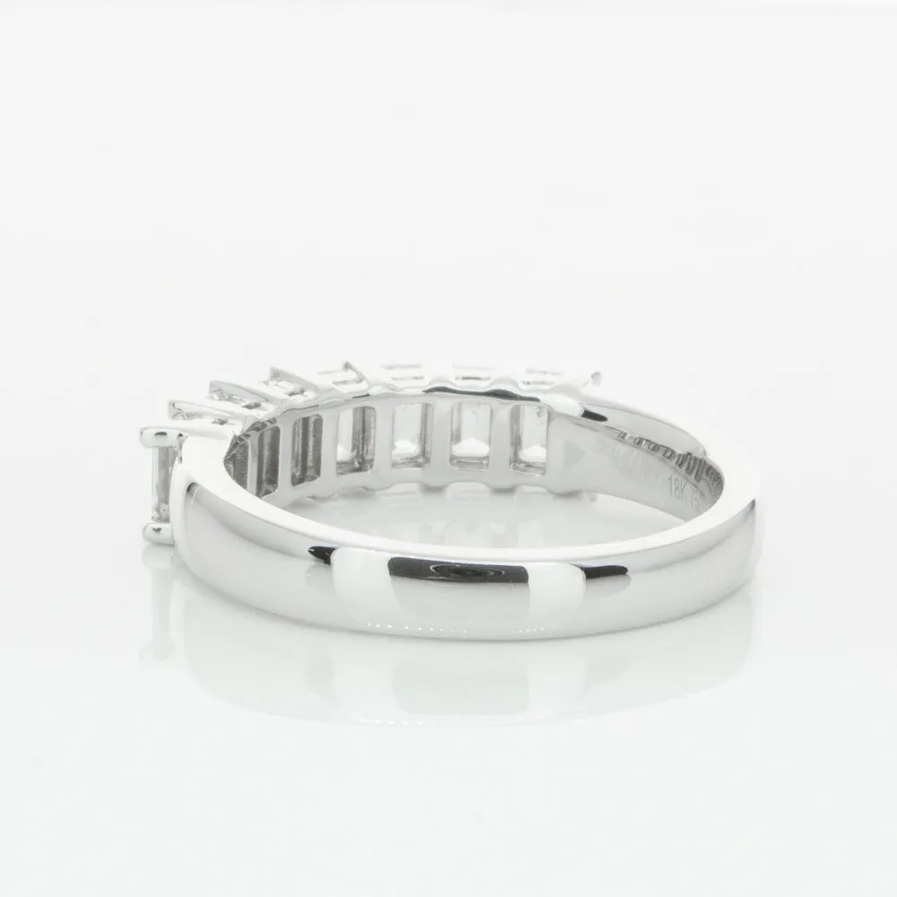 18ct White Gold 1.35ct Emerald Cut Diamond Asra Ring