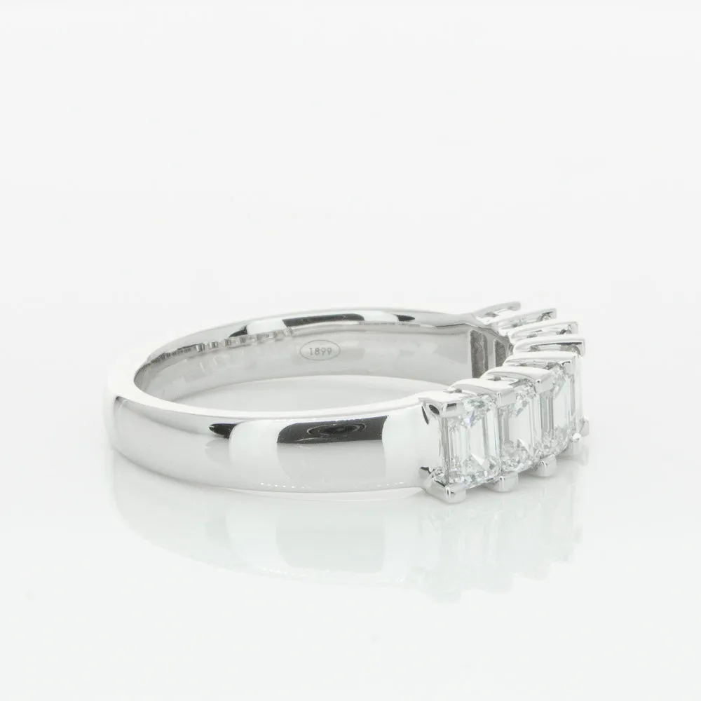 18ct White Gold 1.35ct Emerald Cut Diamond Asra Ring