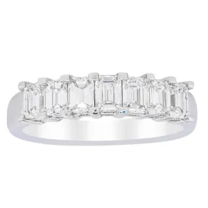 18ct White Gold 1.35ct Emerald Cut Diamond Asra Ring