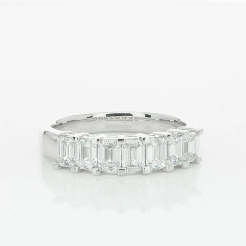 18ct White Gold 1.35ct Emerald Cut Diamond Asra Ring