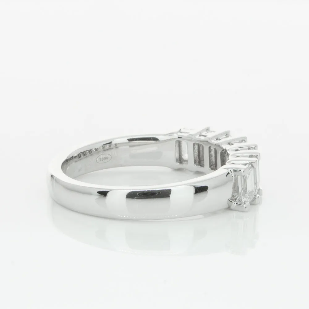 18ct White Gold 1.35ct Emerald Cut Diamond Asra Ring