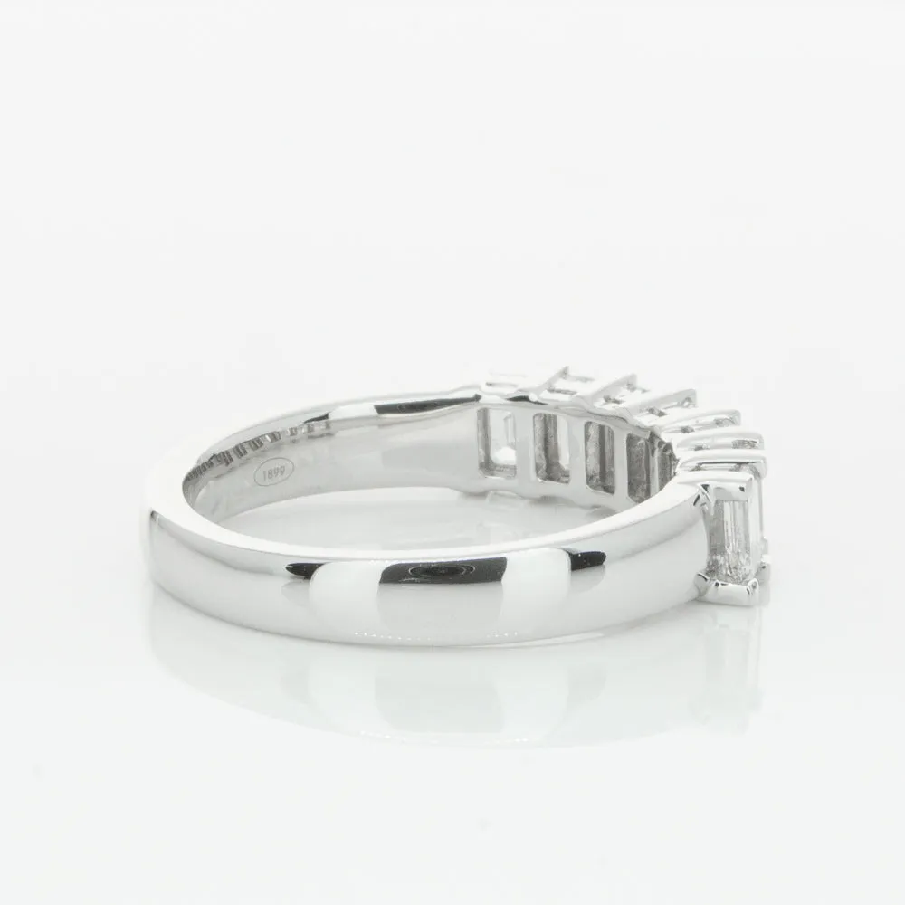 18ct White Gold 1.35ct Emerald Cut Diamond Asra Ring