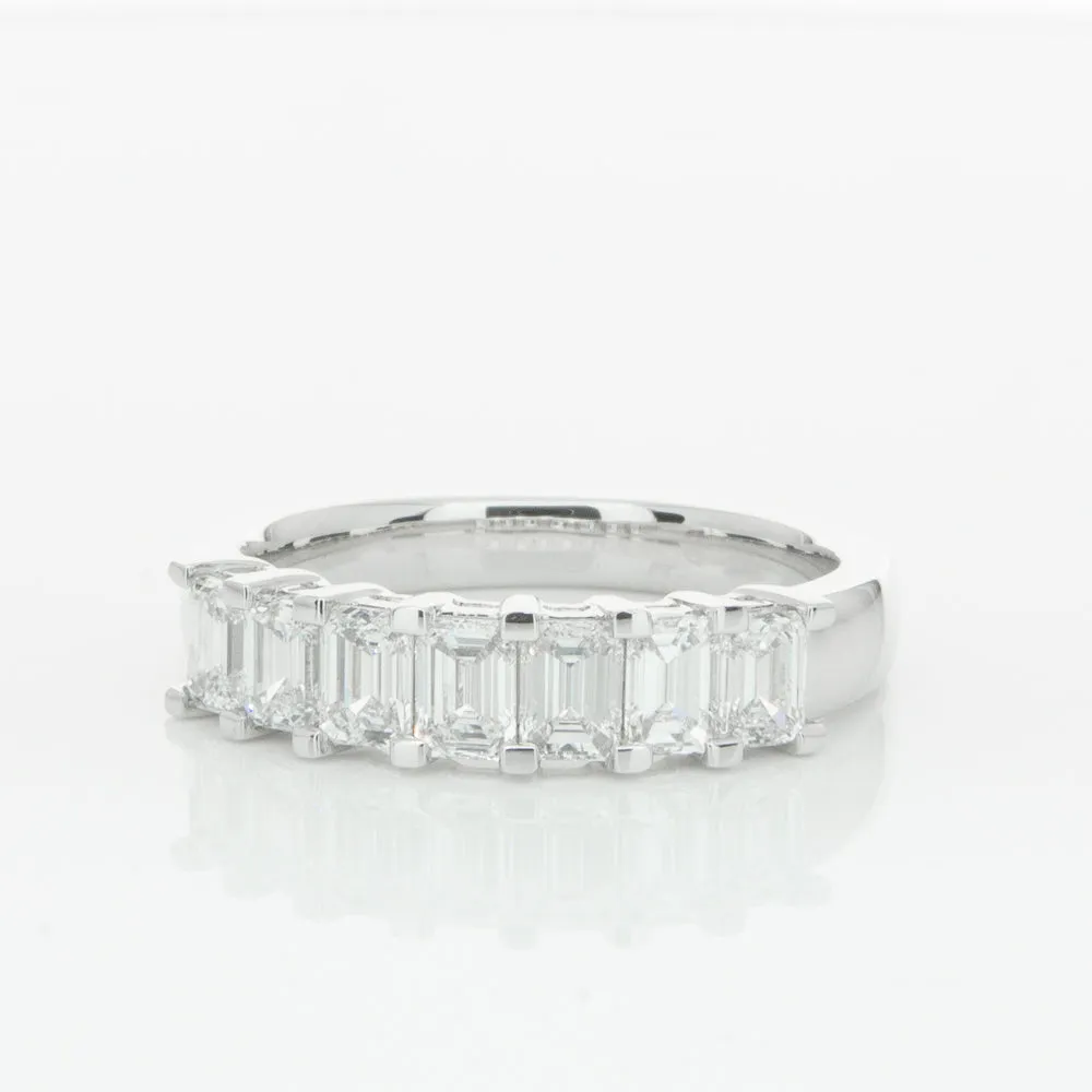 18ct White Gold 1.35ct Emerald Cut Diamond Asra Ring