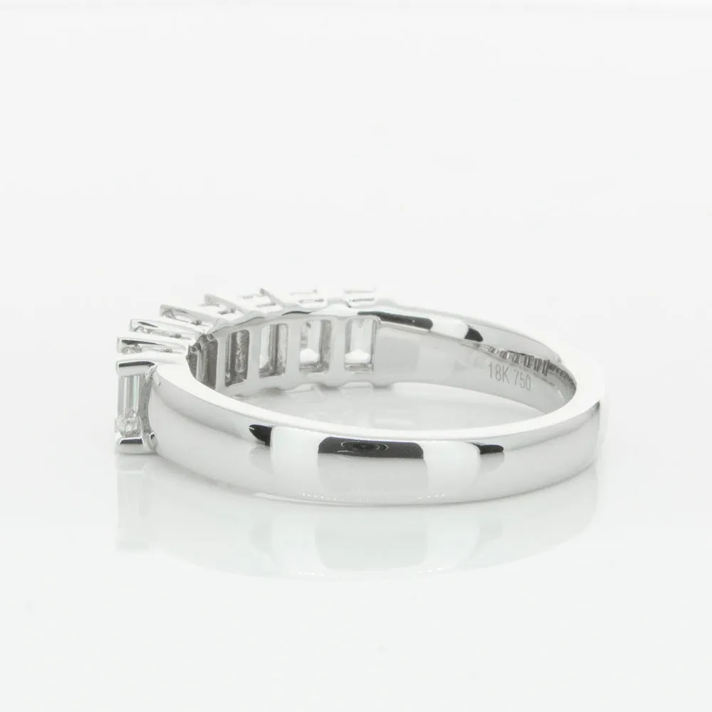 18ct White Gold 1.35ct Emerald Cut Diamond Asra Ring