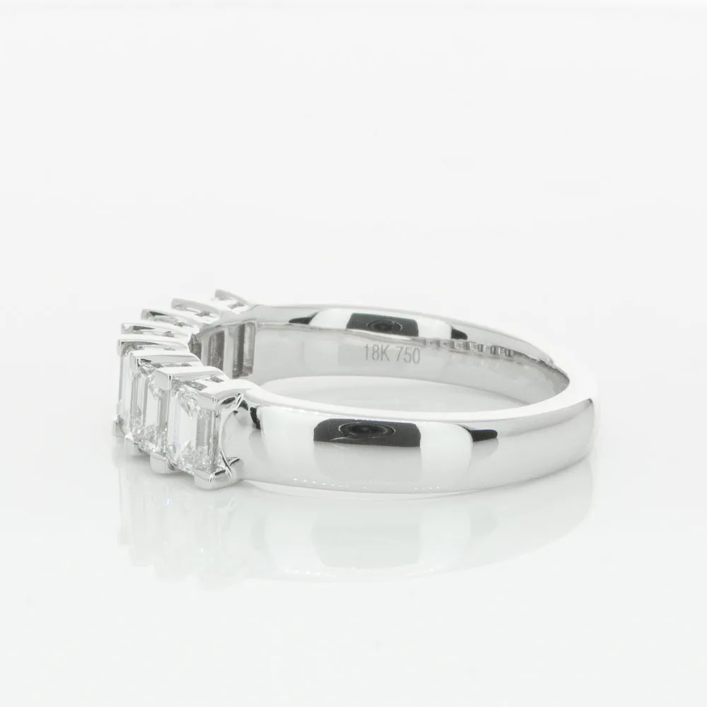 18ct White Gold 1.35ct Emerald Cut Diamond Asra Ring