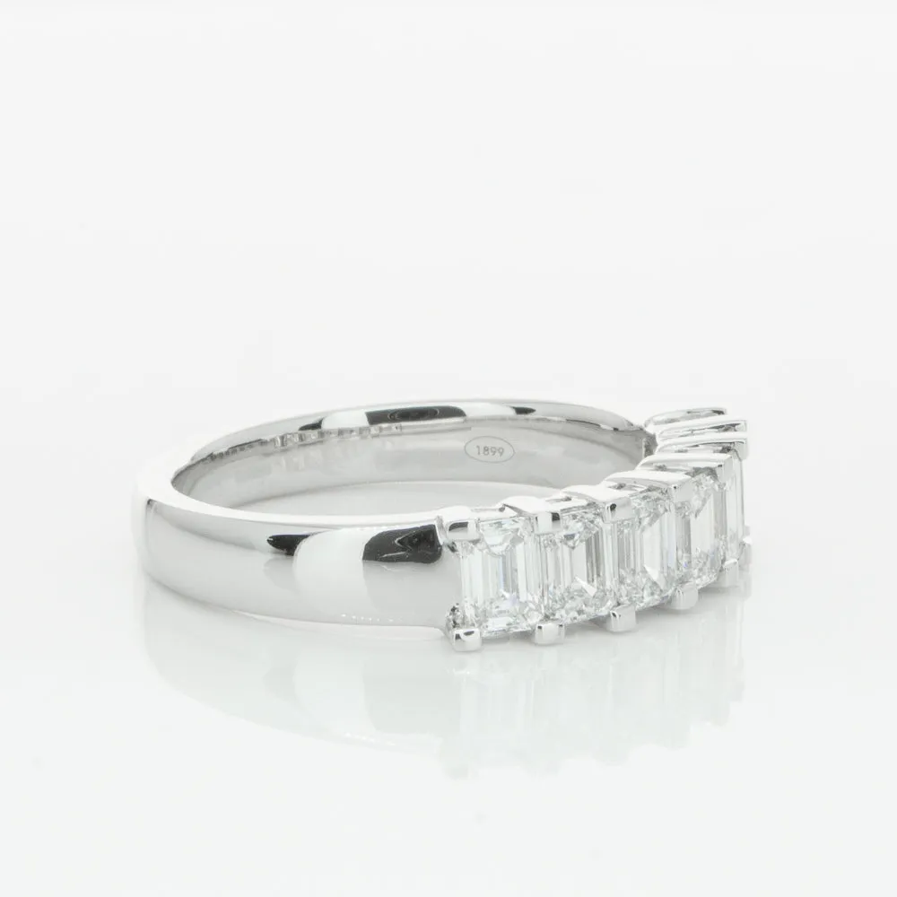 18ct White Gold 1.35ct Emerald Cut Diamond Asra Ring