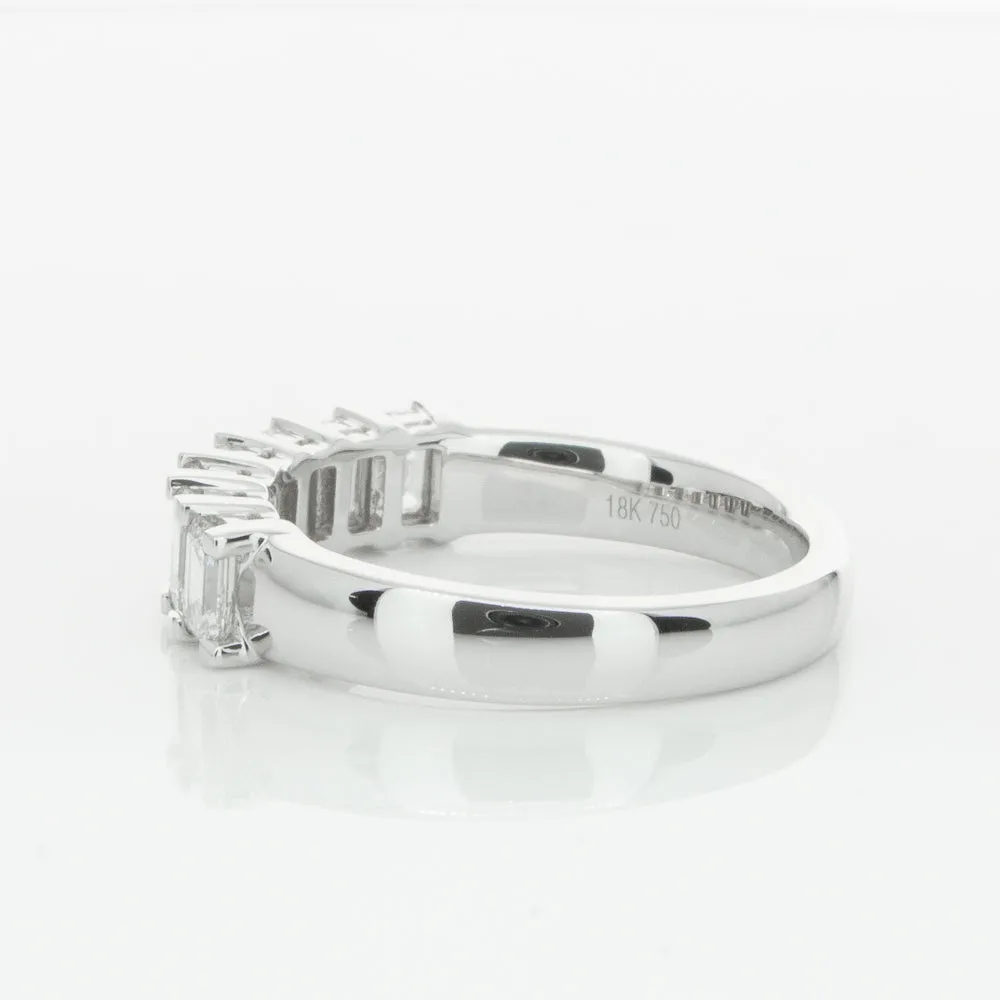 18ct White Gold 1.35ct Emerald Cut Diamond Asra Ring
