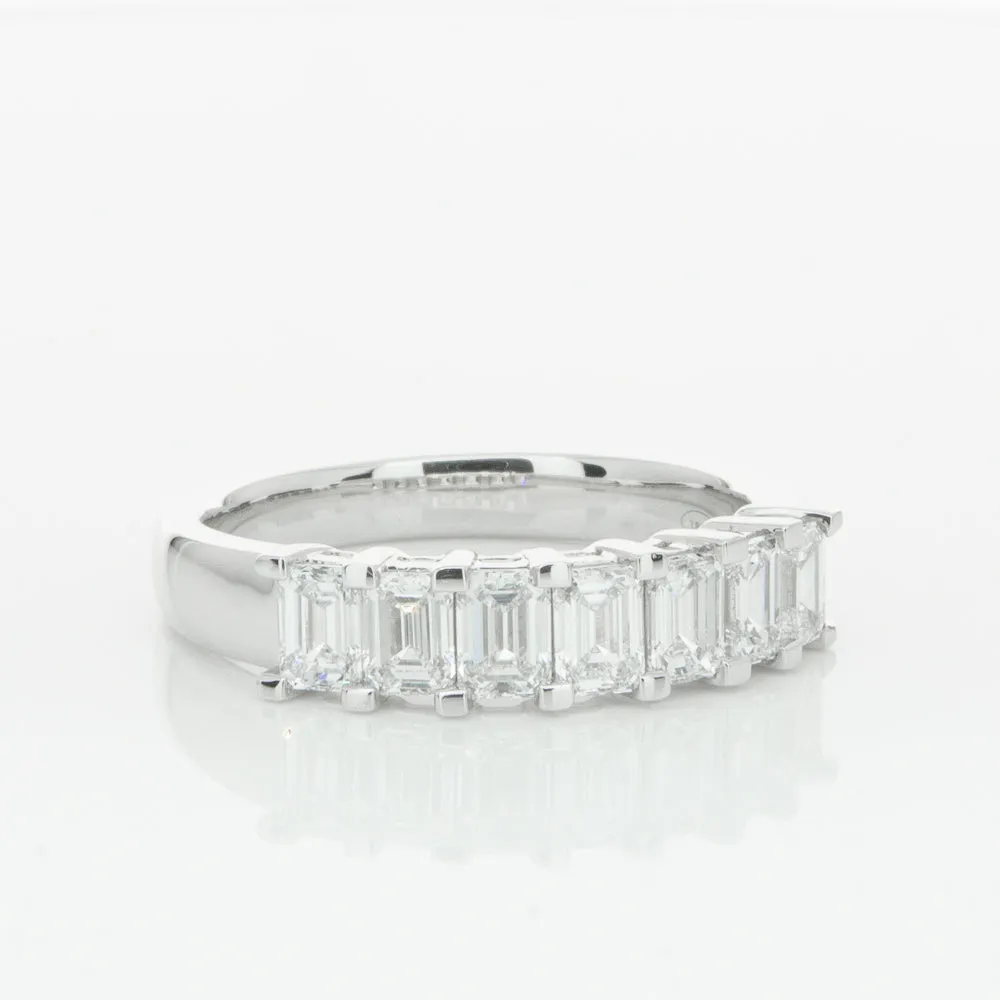 18ct White Gold 1.35ct Emerald Cut Diamond Asra Ring