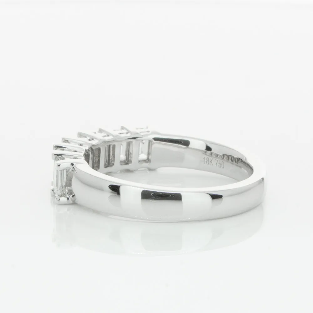 18ct White Gold 1.35ct Emerald Cut Diamond Asra Ring