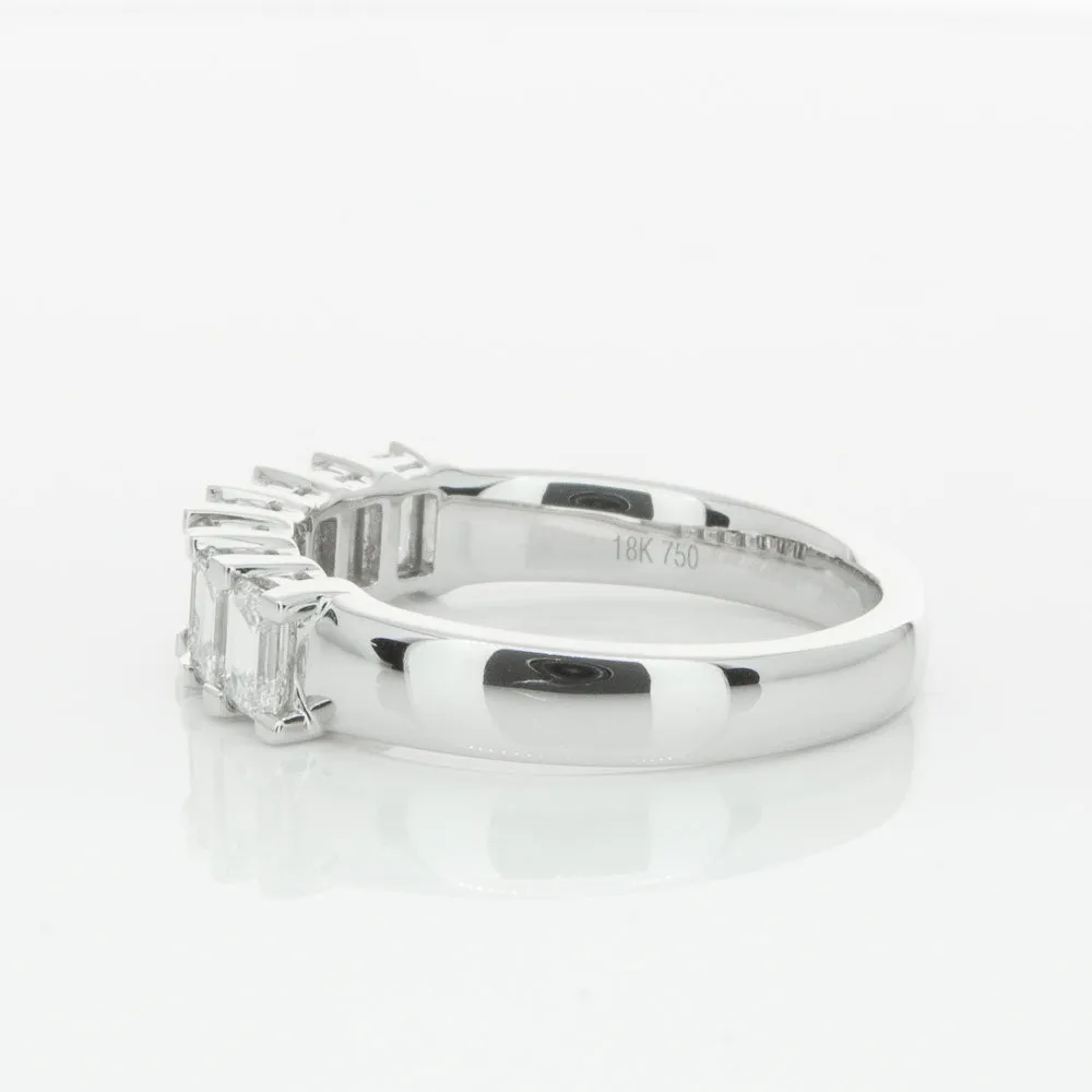 18ct White Gold 1.35ct Emerald Cut Diamond Asra Ring