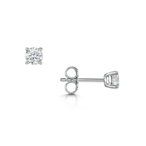 18ct White Gold Brilliant-Cut F/G Si Diamond Solitaire Earrings 0.70ct
