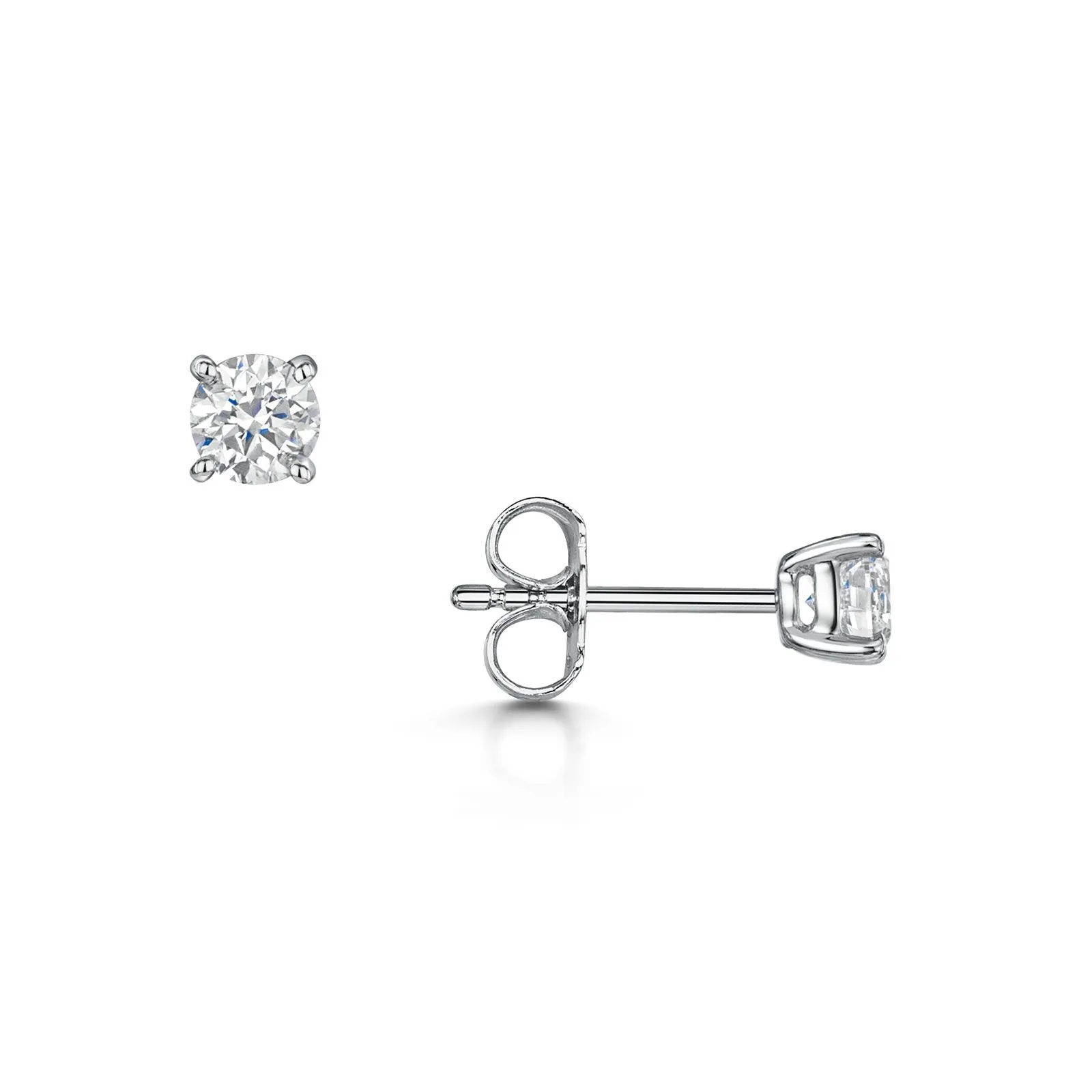 18ct White Gold Brilliant-Cut F/G Si Diamond Solitaire Earrings 0.70ct