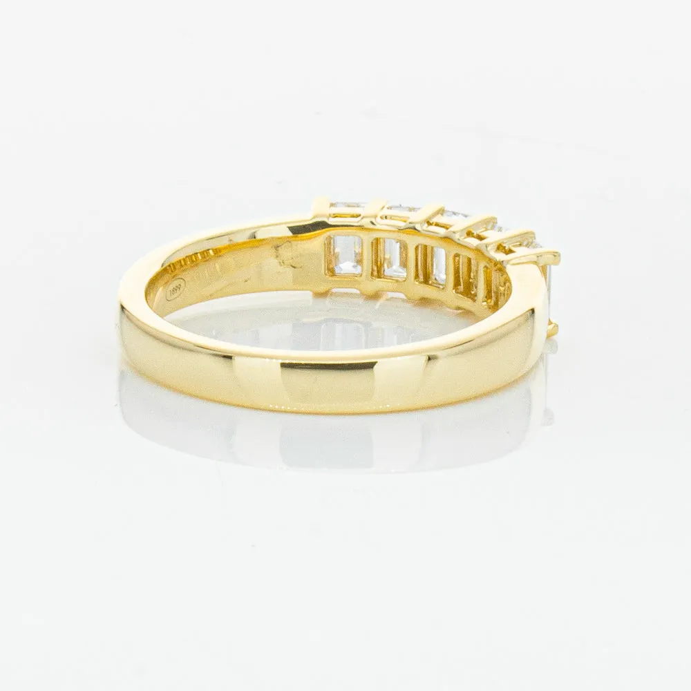 18ct Yellow Gold 1.02ct Emerald Cut Diamond Asra Ring