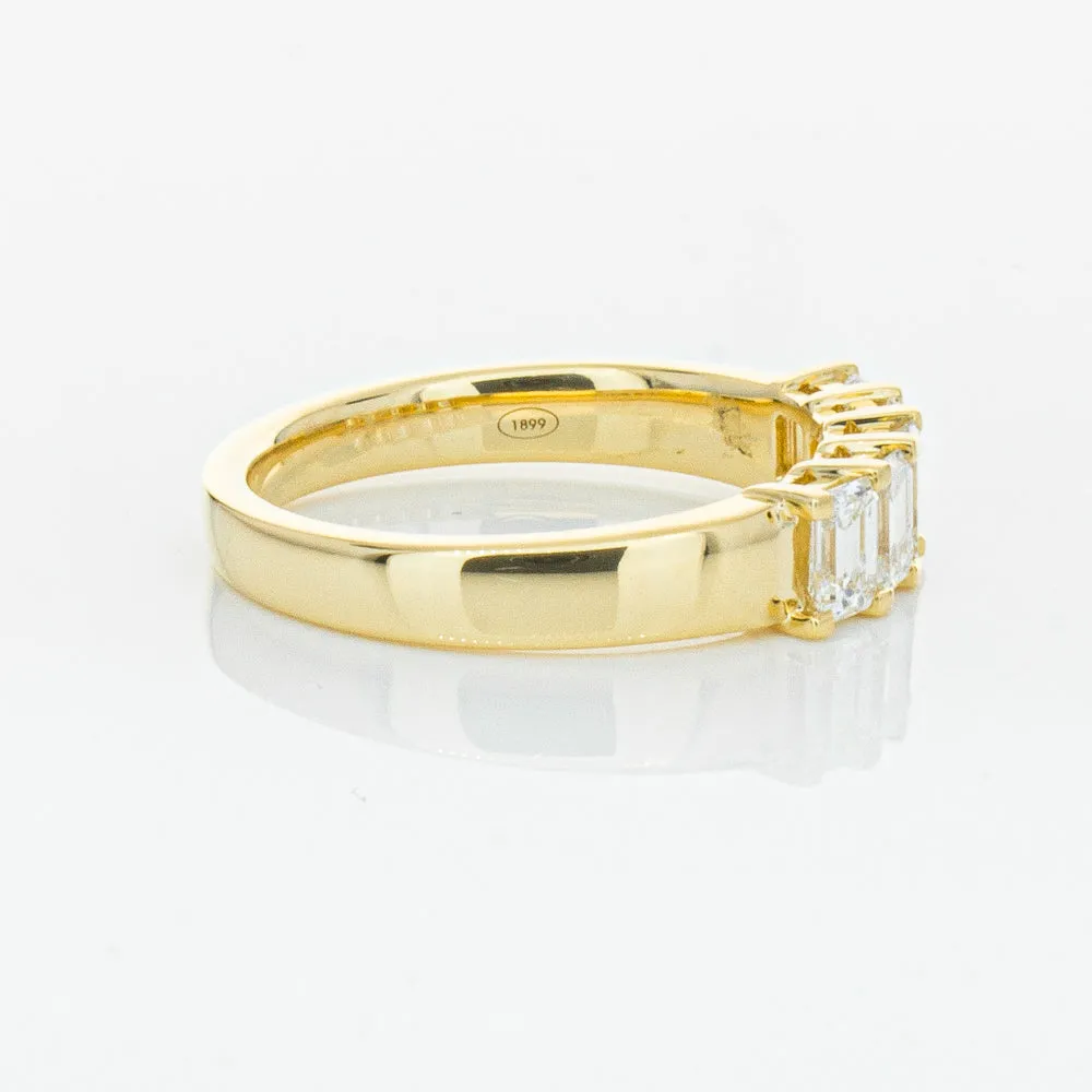 18ct Yellow Gold 1.02ct Emerald Cut Diamond Asra Ring