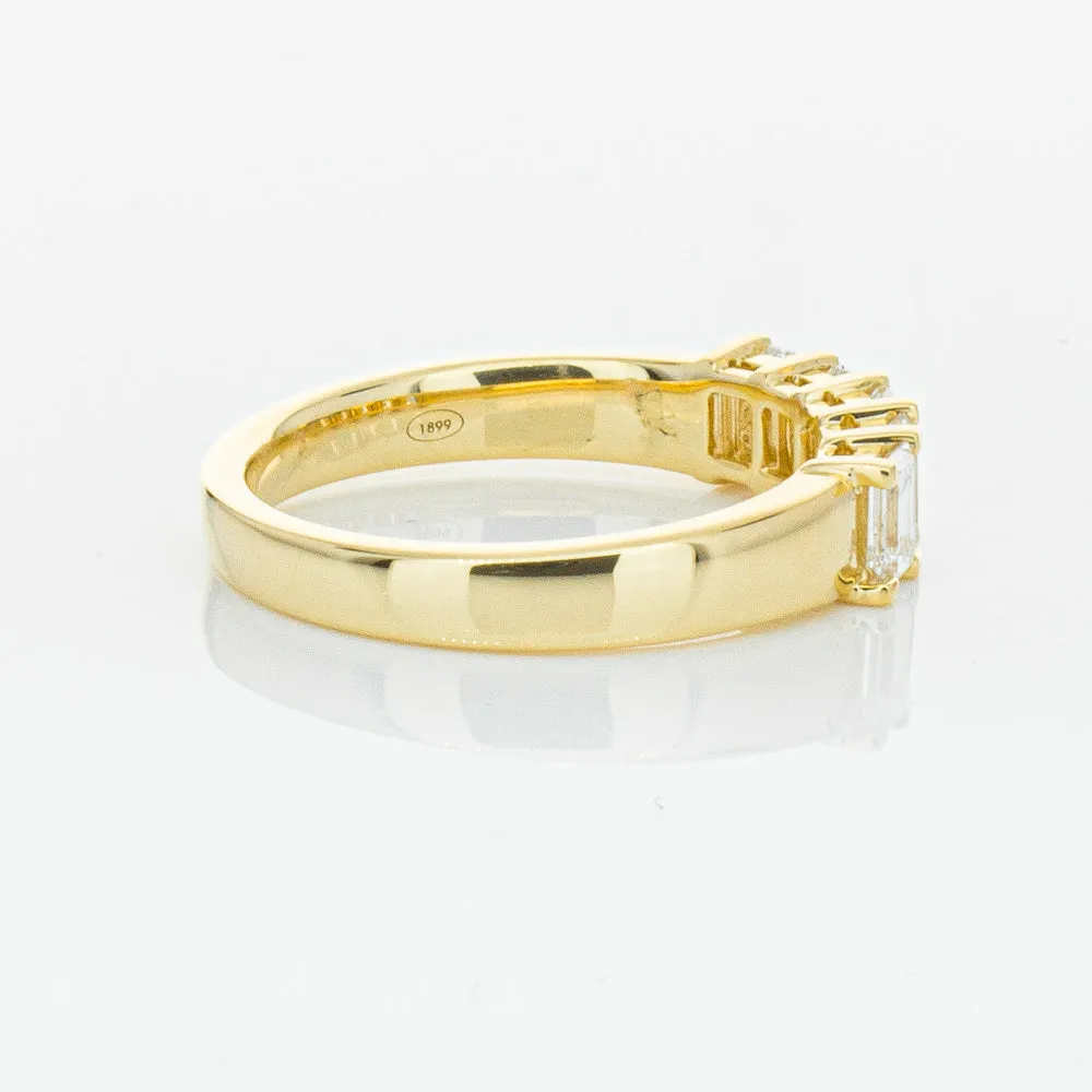 18ct Yellow Gold 1.02ct Emerald Cut Diamond Asra Ring