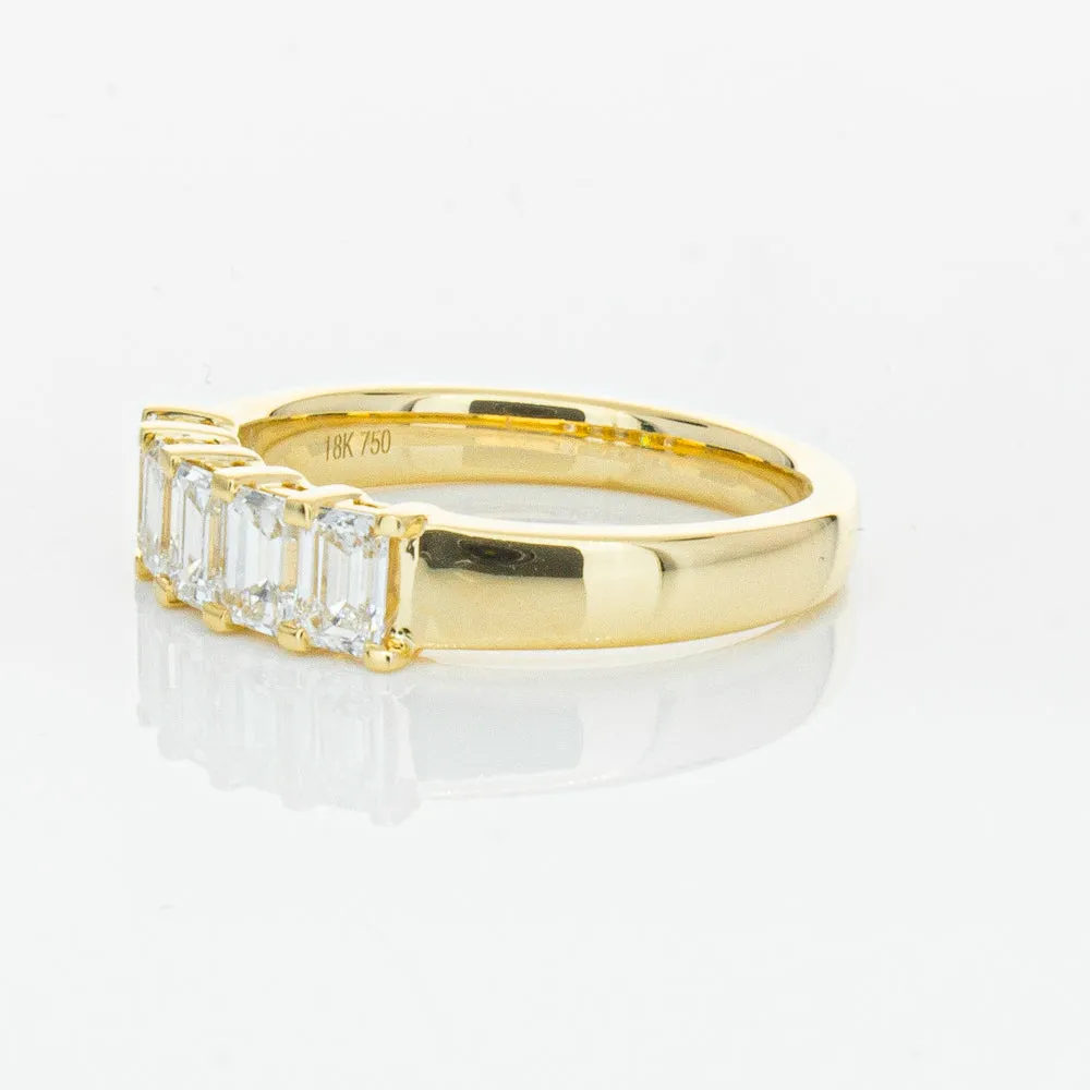 18ct Yellow Gold 1.02ct Emerald Cut Diamond Asra Ring