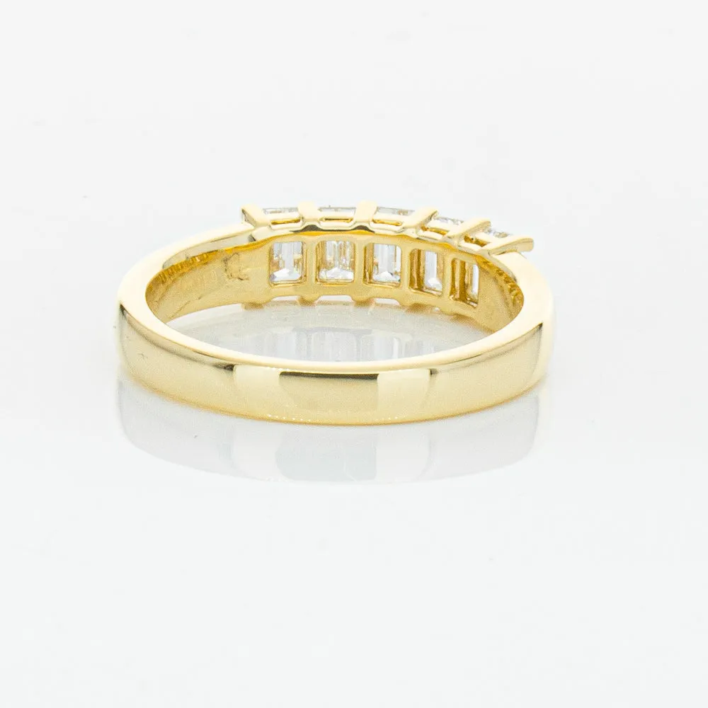 18ct Yellow Gold 1.02ct Emerald Cut Diamond Asra Ring