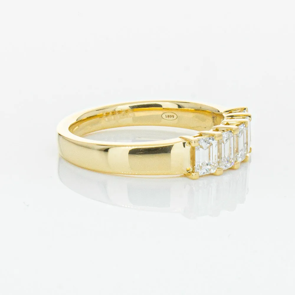 18ct Yellow Gold 1.02ct Emerald Cut Diamond Asra Ring