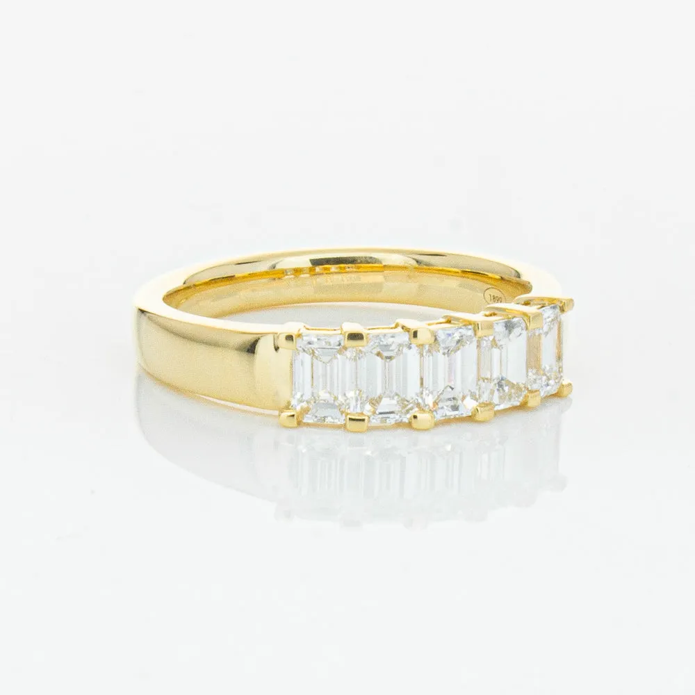 18ct Yellow Gold 1.02ct Emerald Cut Diamond Asra Ring