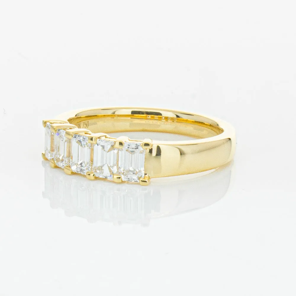 18ct Yellow Gold 1.02ct Emerald Cut Diamond Asra Ring