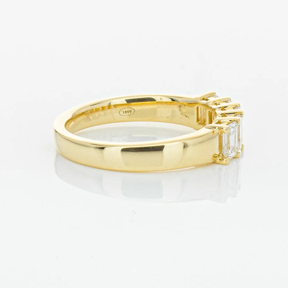 18ct Yellow Gold 1.02ct Emerald Cut Diamond Asra Ring