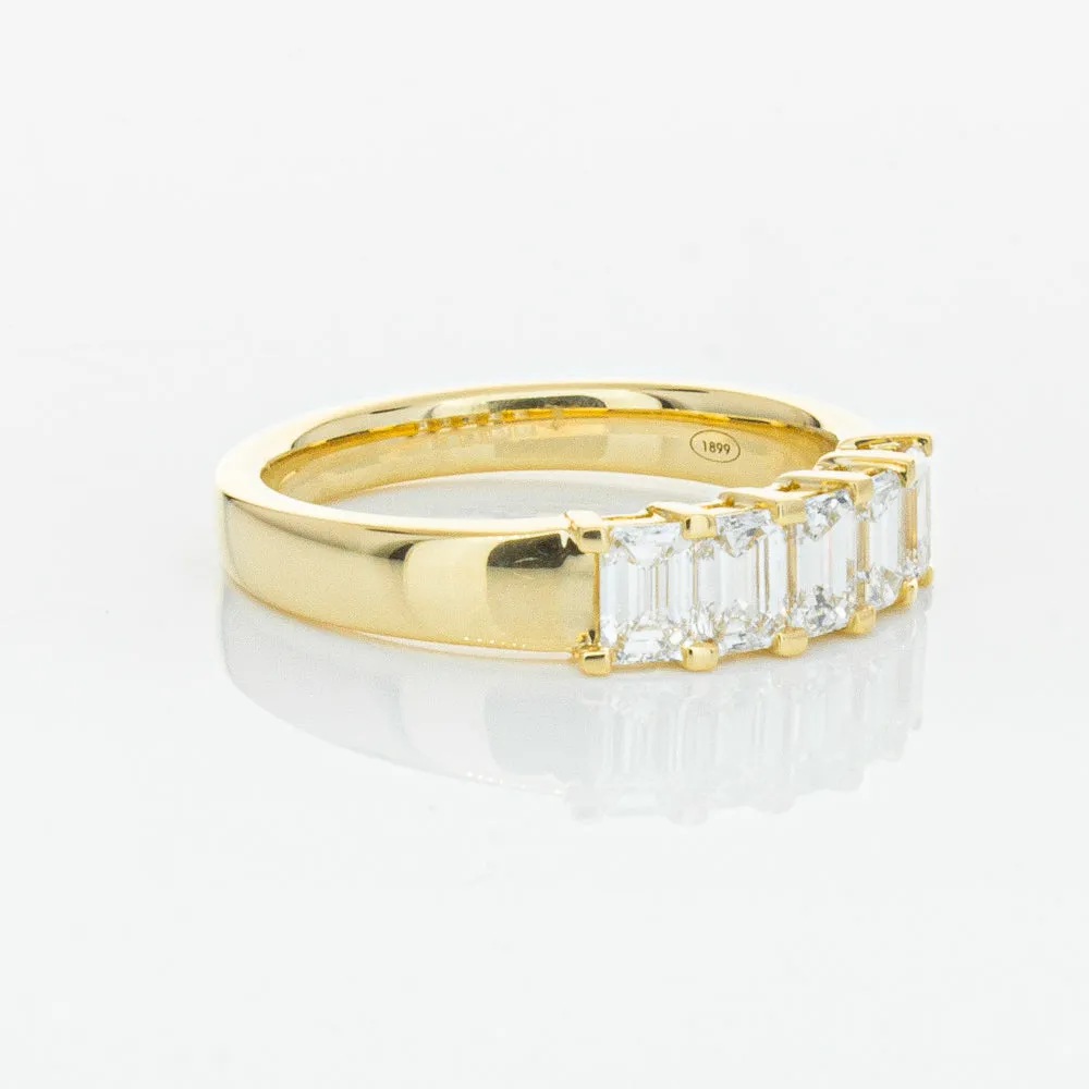 18ct Yellow Gold 1.02ct Emerald Cut Diamond Asra Ring