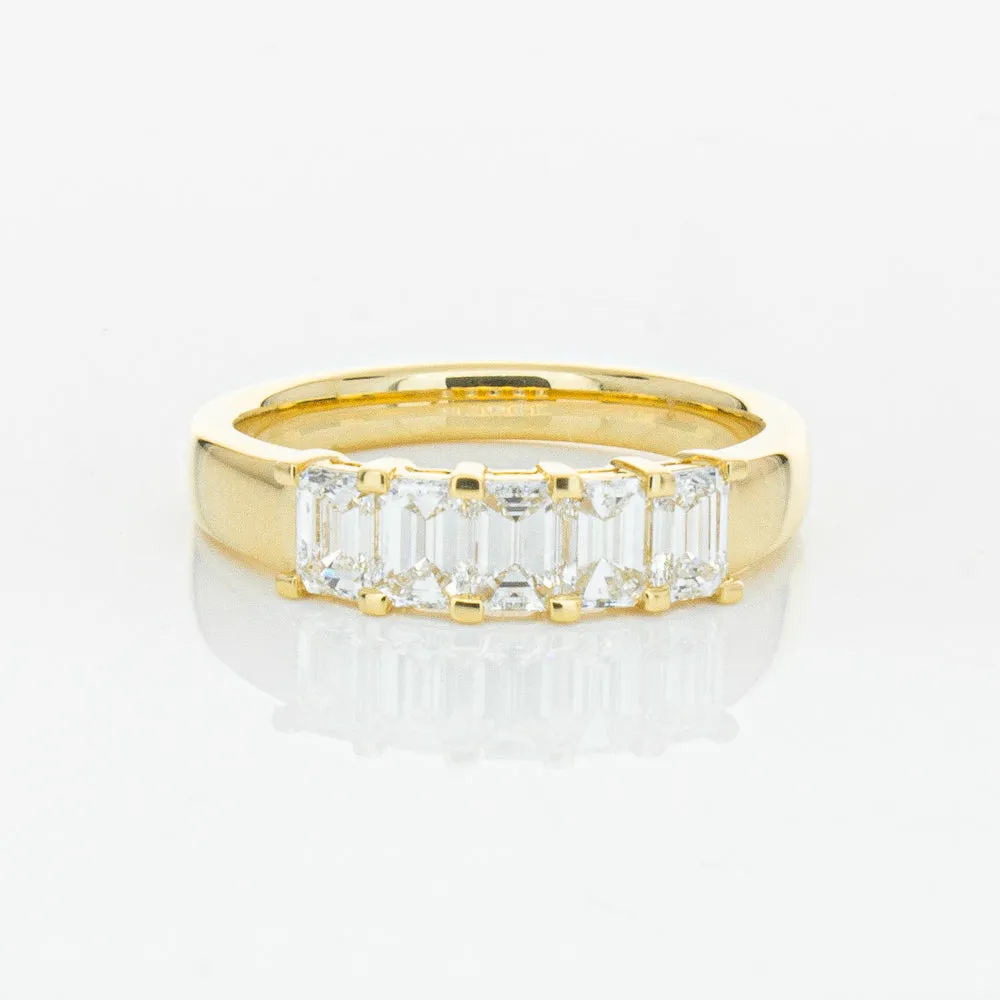 18ct Yellow Gold 1.02ct Emerald Cut Diamond Asra Ring