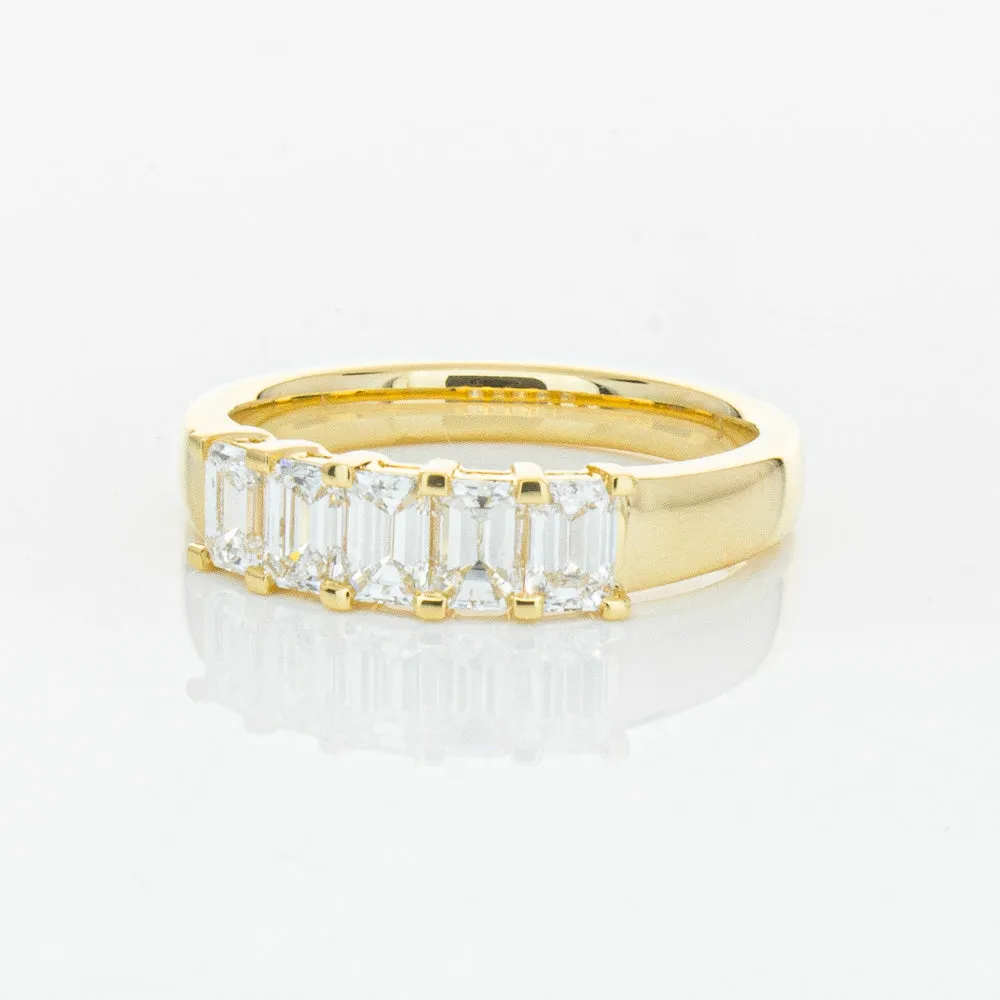 18ct Yellow Gold 1.02ct Emerald Cut Diamond Asra Ring