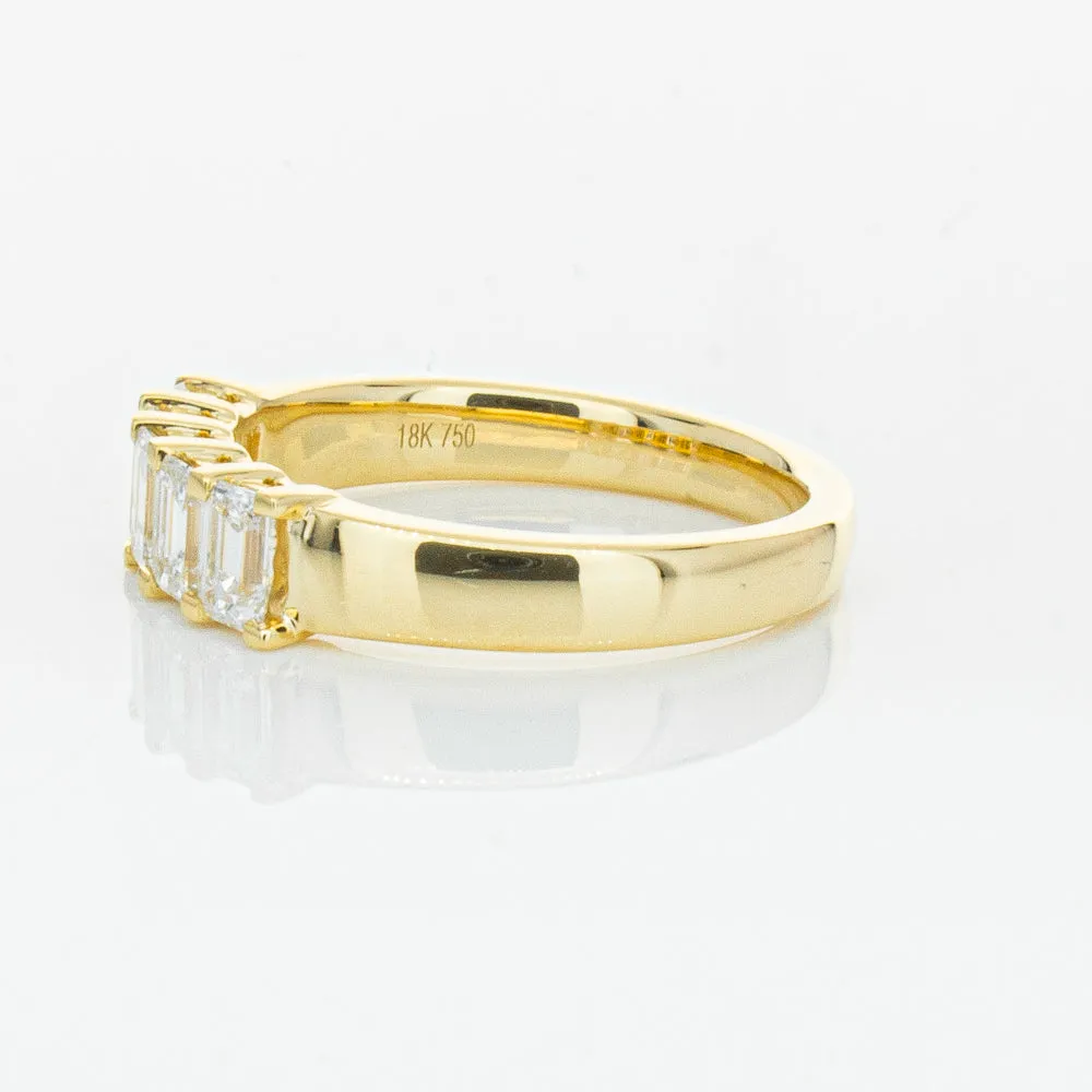 18ct Yellow Gold 1.02ct Emerald Cut Diamond Asra Ring